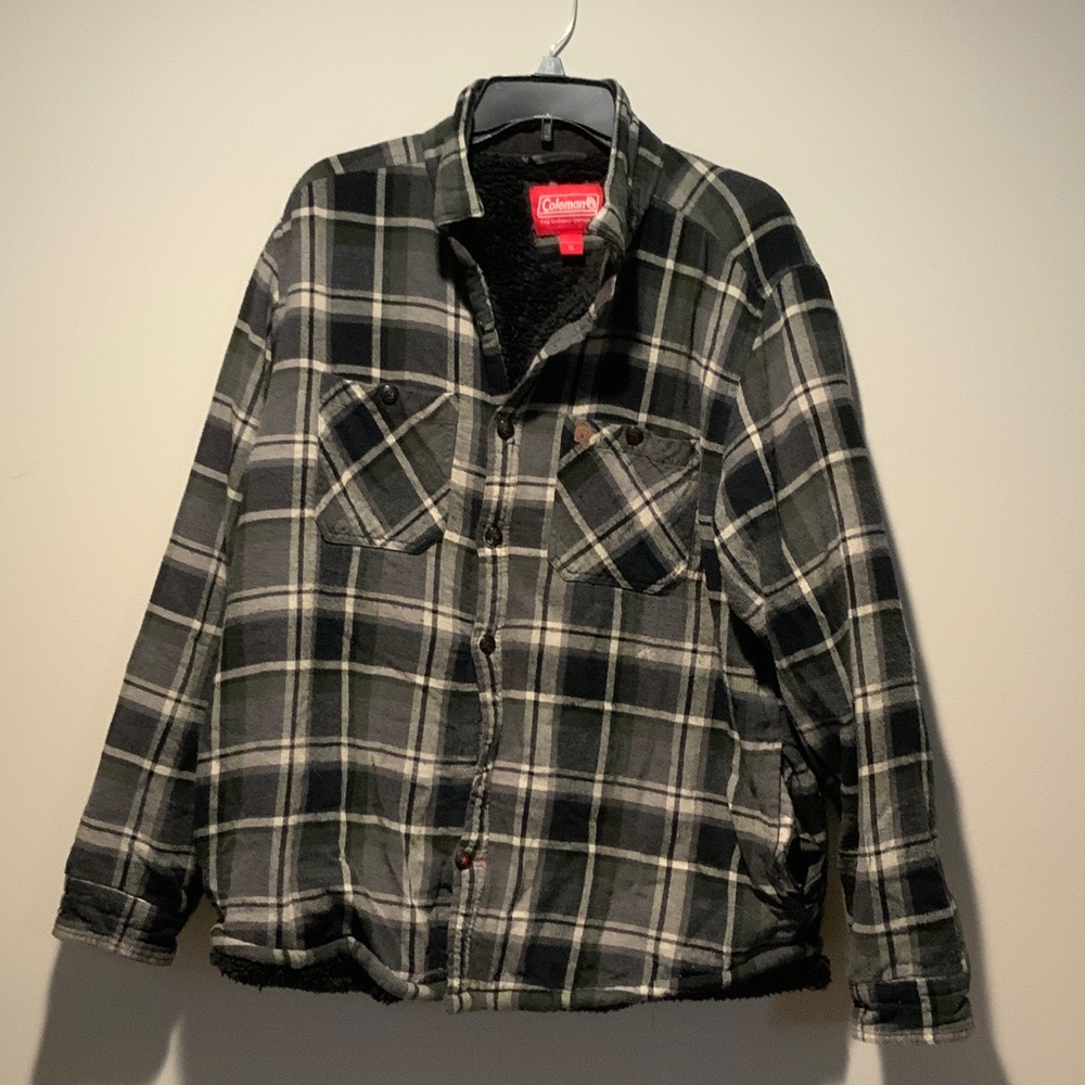 Coleman Men's Dark Plaid Shirt Jacket